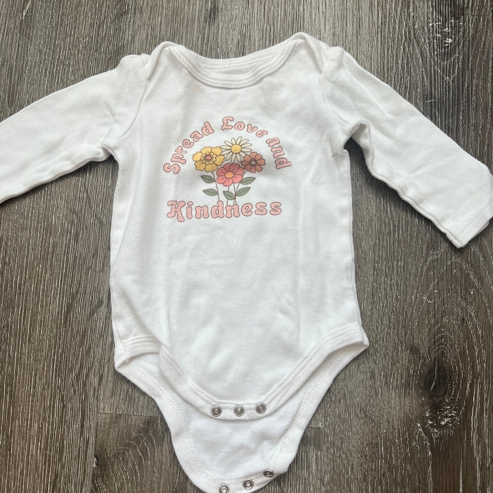4 long-sleeve bodysuits, 3-6 months